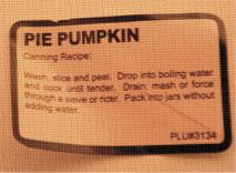 Sugar Pumpkin label