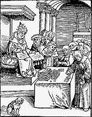 Money Lenders:Woodcut